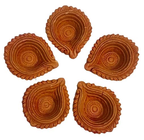 Handpainted Clay Diya Set